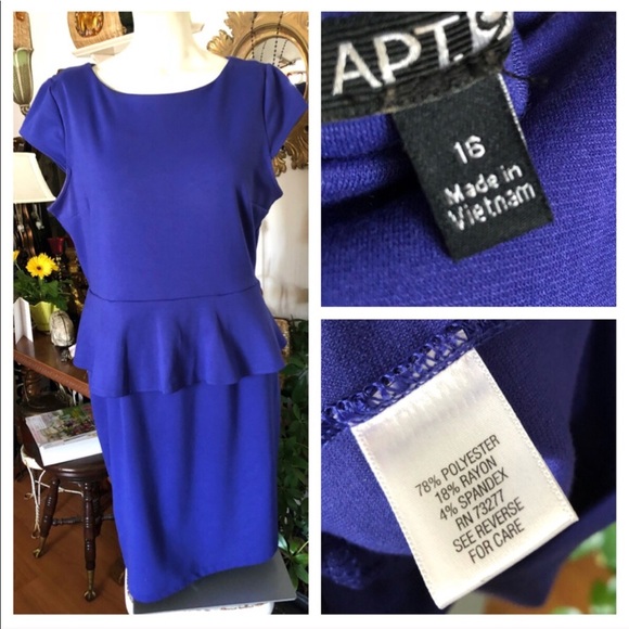 Purple Peplum Dress - Picture 3 of 5